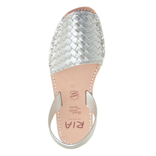 Viva Avarcas Braided Sandals in Metallic Pearl