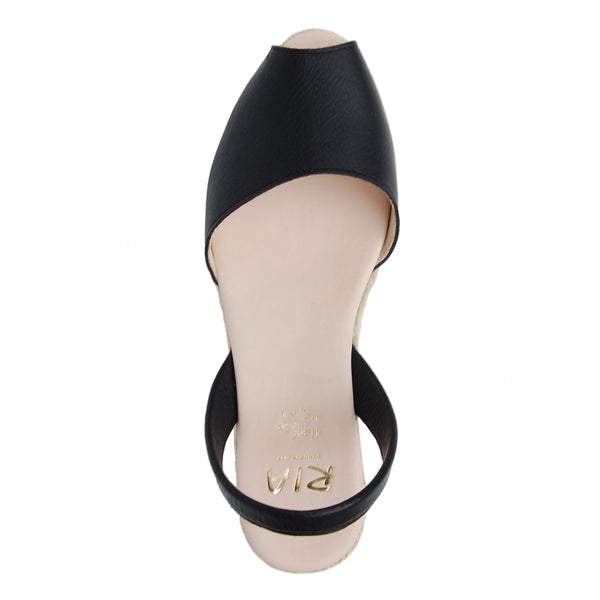 Prado Low Jute Wedge Espadrilles in Black
