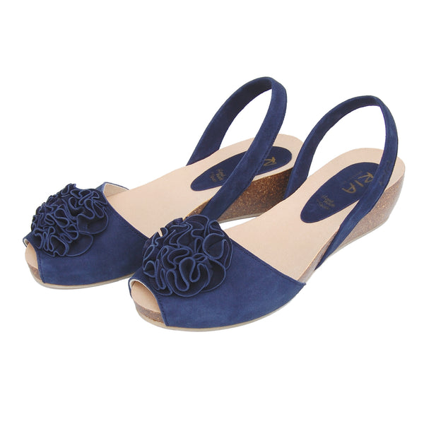 Adoria Cork Wedge in Navy