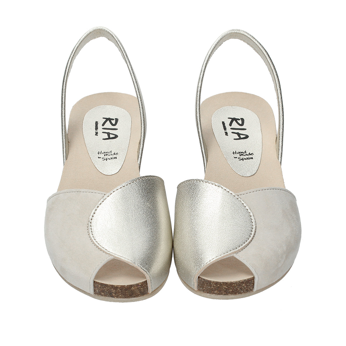 Bicco Avarcas Cork Wedge in Pearl & Beige