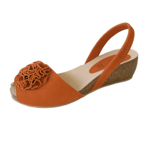 Adoria Cork Wedge in Burnt Orange