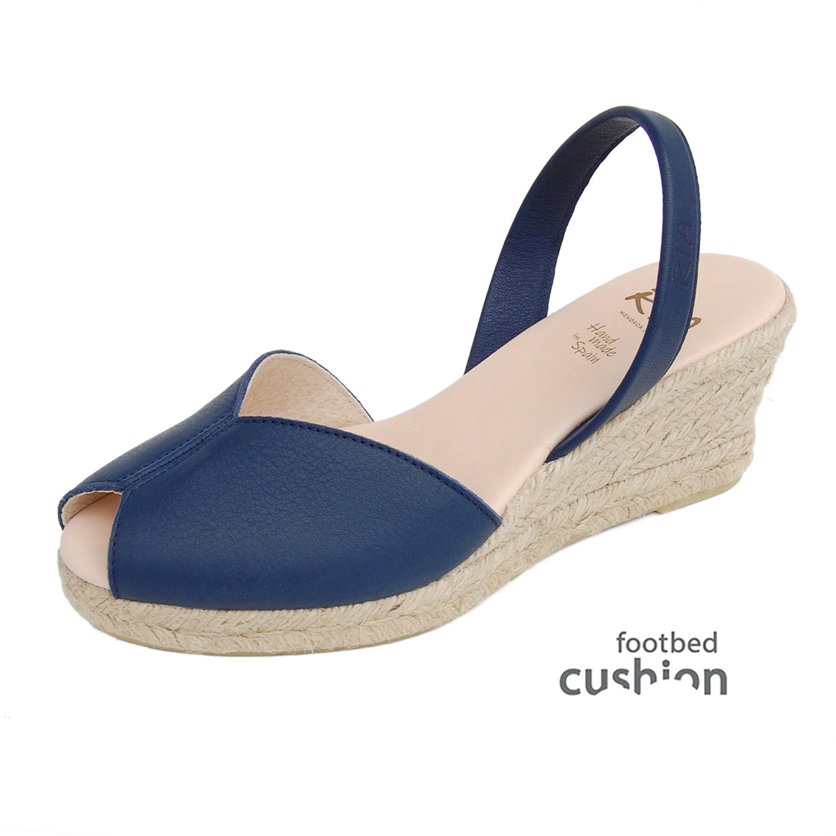 Linda Comfort Espadrille Wedge in Navy