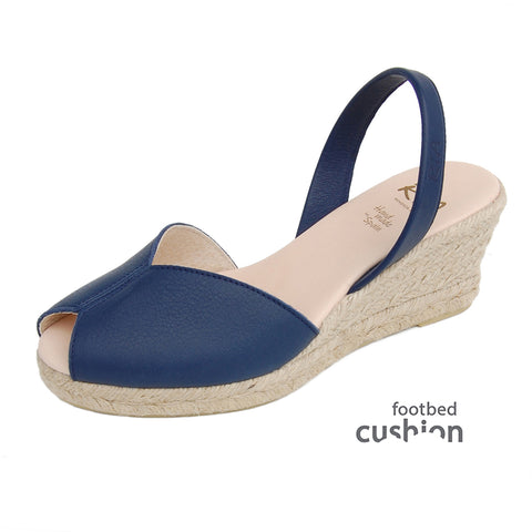 Linda Comfort Espadrille Wedge in Navy