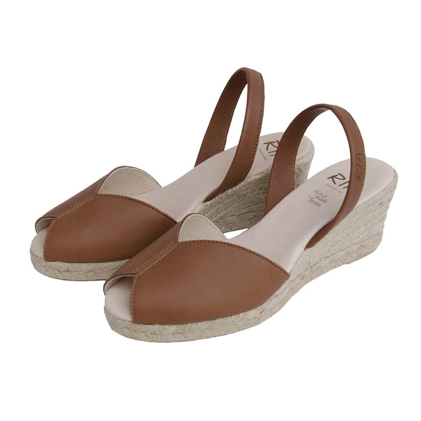 Linda Comfort Espadrille Wedge in Tan