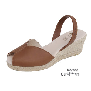 Linda Comfort Espadrille Wedge in Tan