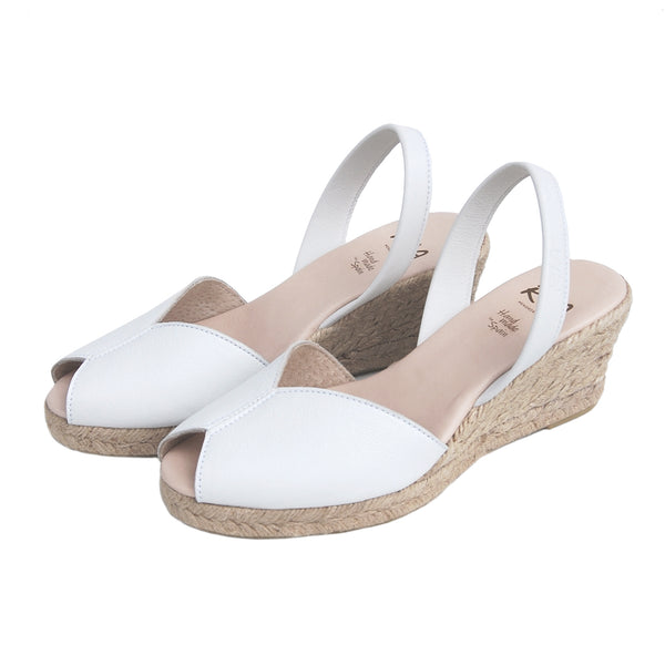 Linda Comfort Espadrille Wedge in White