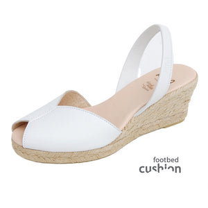 Linda Comfort Espadrille Wedge in White