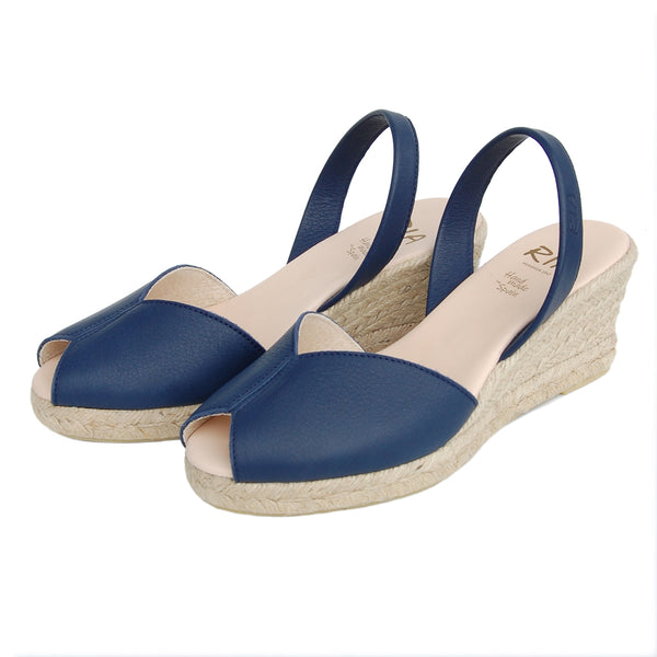 Linda Comfort Espadrille Wedge in Navy