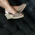 Avarcas Glitter Wedge Espadrilles Lluna in Confetti
