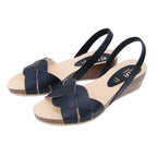 Marbella Avarcas Cork Wedge in Black