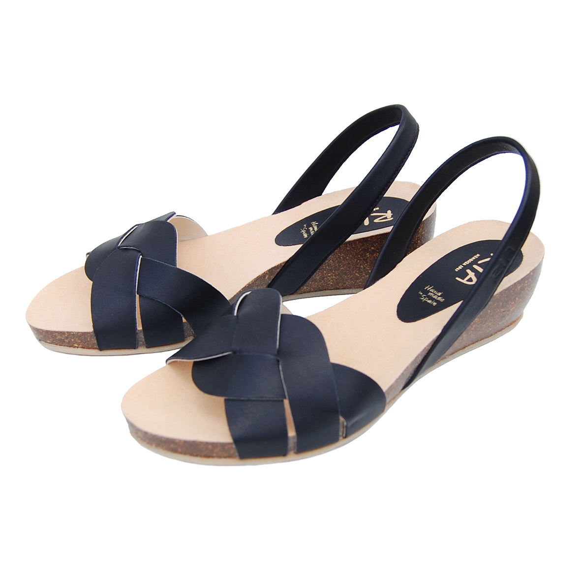 Marbella Avarcas Cork Wedge in Black