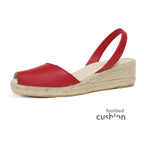 Red Espadrilles with comfort sole and Jute Wedge