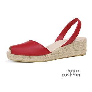 Red Espadrilles with comfort sole and Jute Wedge