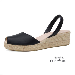Prado Low Jute Wedge Espadrilles in Black