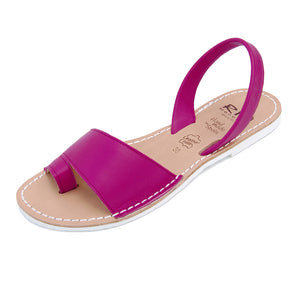 pink summer leather sandal flat