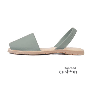 Avarcas sandals in green with cushion foot bed