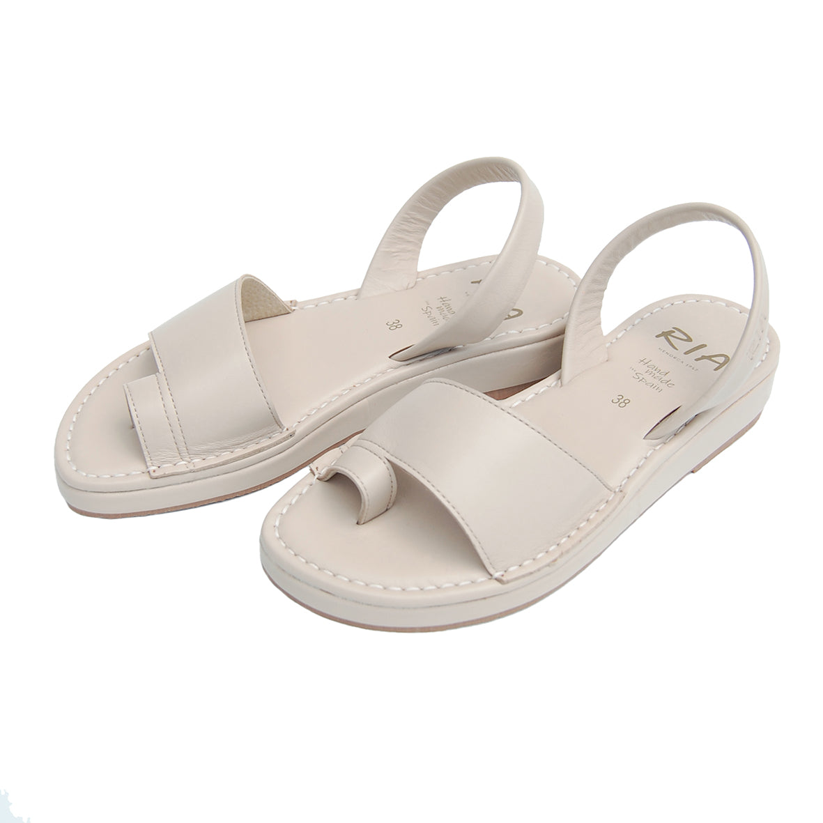 Roma Cushioned Avarcas Sandals in Cream
