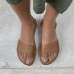 Roma Cushioned Avarcas Sandals in Tan
