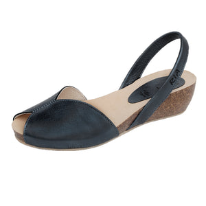 Rosalia Avarcas Cork Wedge in Black