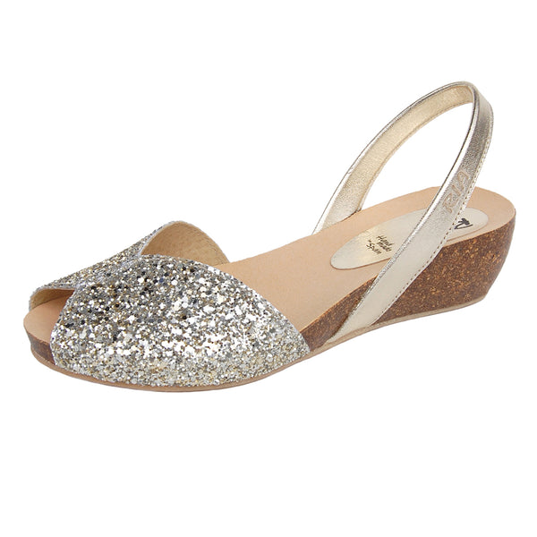 Rosalia Avarcas Cork Wedge in Champagner