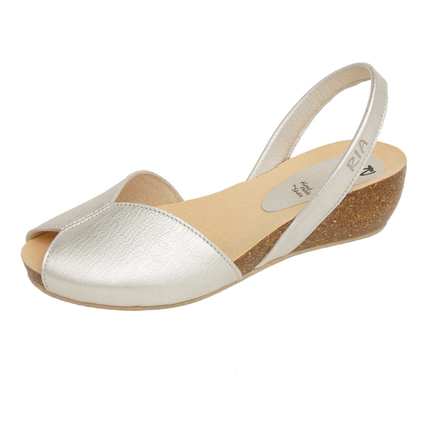 Rosalia Avarcas Cork Wedge in Pearl