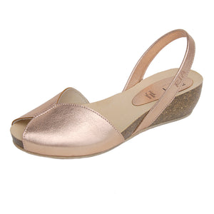 Rosalia Avarcas Cork Wedge in Old Rose Gold