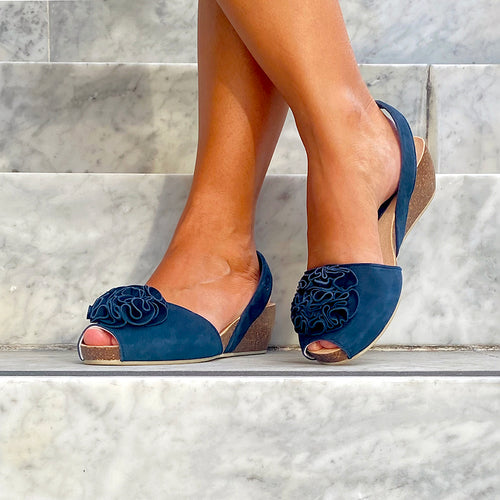 Adoria Cork Wedge in Black