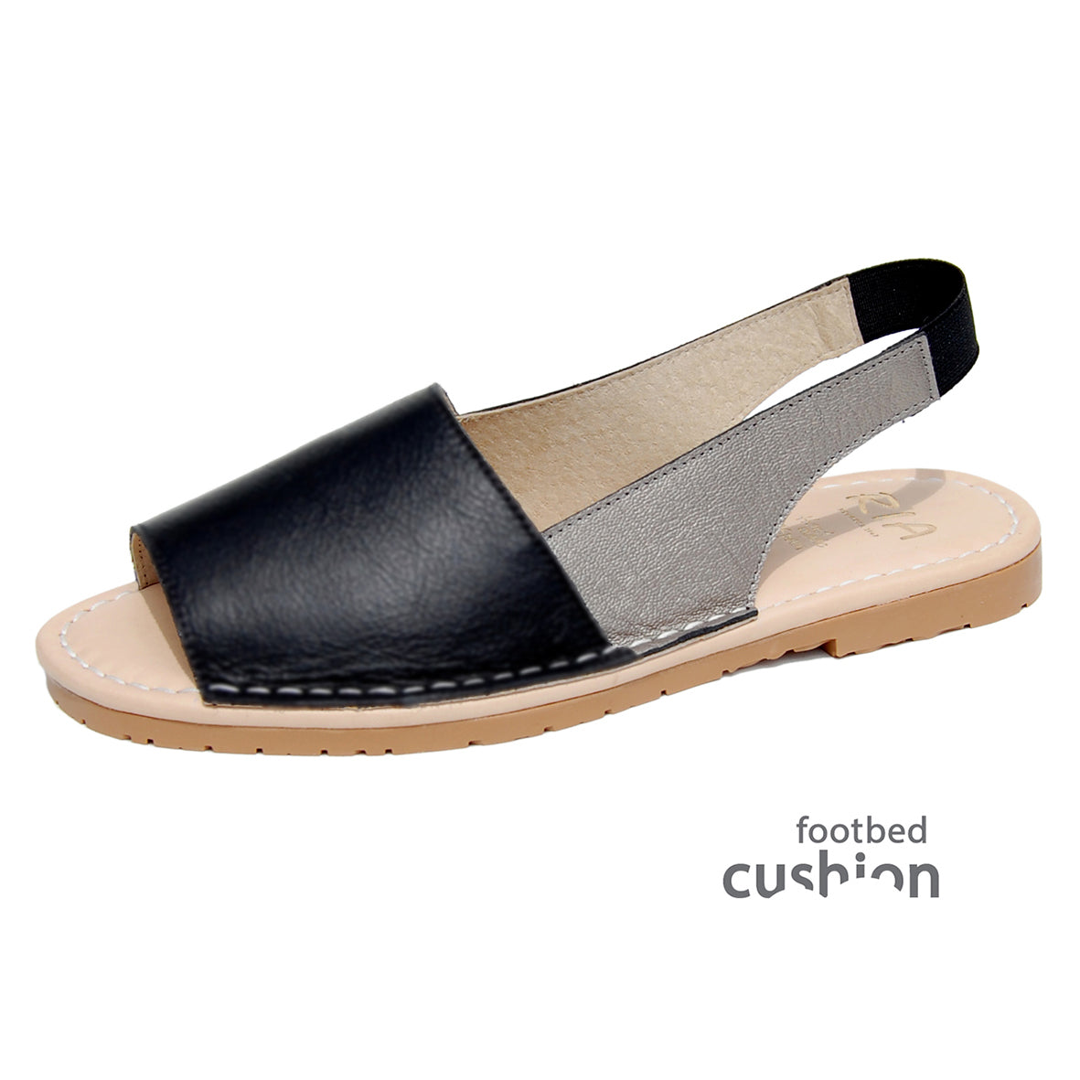 Allegra Cushioned Avarcas Sandals in Black