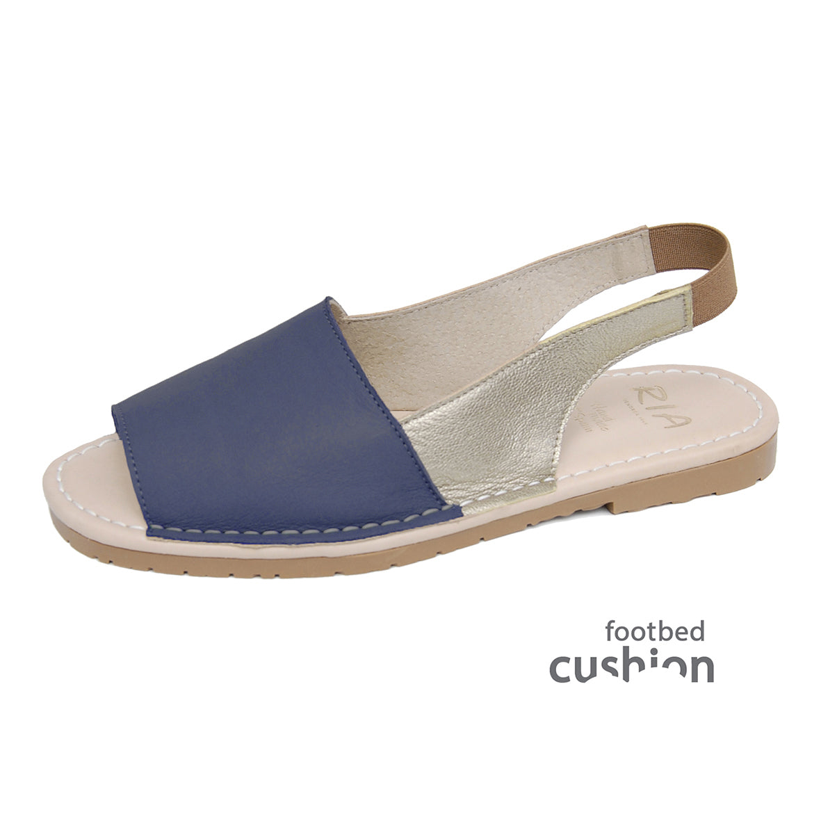 Allegra Cushioned Avarcas Sandals in Navy