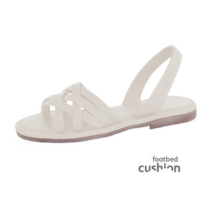 Arena Cushioned Avarcas Sandals in Beige