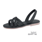 Arena Cushioned Avarcas Sandals in Black