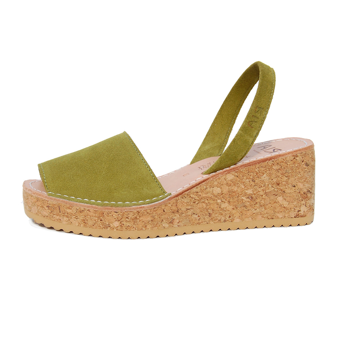 cork platform cork heel in green