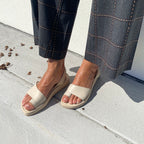 Roma Cushioned Avarcas Sandals in Cream