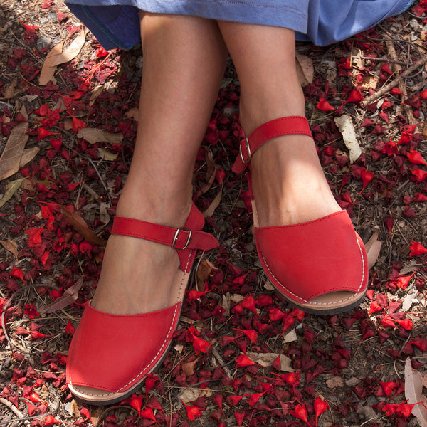 Lluis Menorcan Sandals in Red