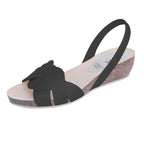 Marbella Avarcas Cork Wedge in Black