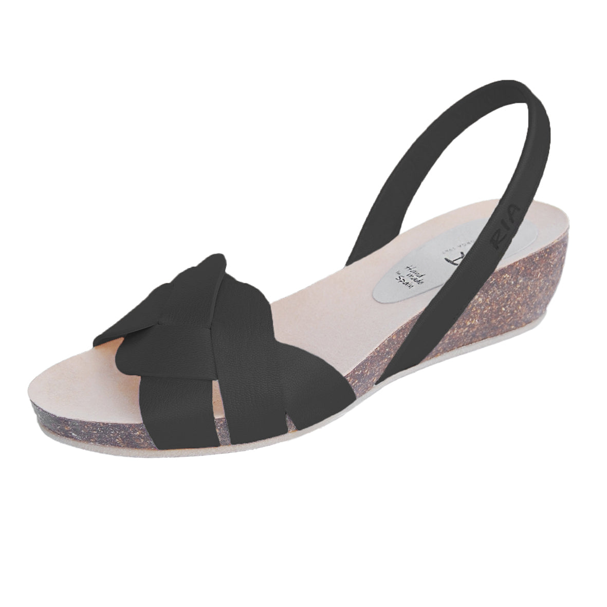 Marbella Avarcas Cork Wedge in Black
