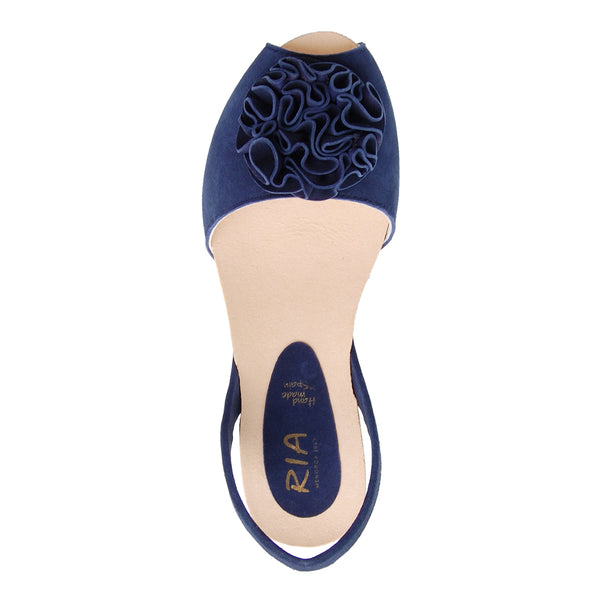 Adoria Cork Wedge in Navy