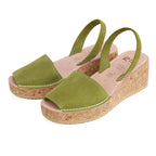 Chorco Cork Wedge in Moss Green