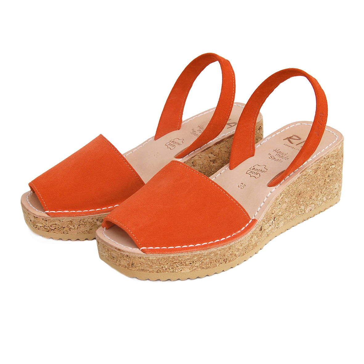 Chorco Cork Wedge in Orange