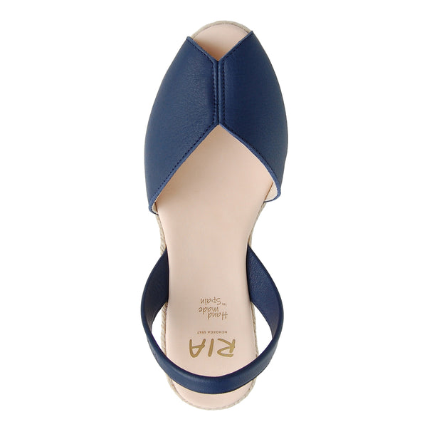 Linda Comfort Espadrille Wedge in Navy