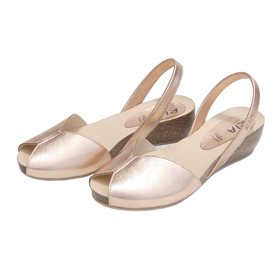 Rosalia Avarcas Cork Wedge in Old Rose Gold