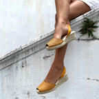 Trenza Low Jute Wedge Espadrilles in Tan