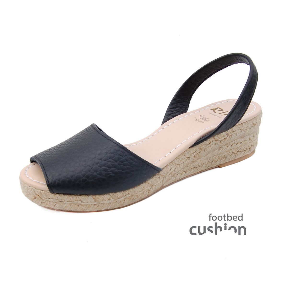 Black low store wedge espadrilles