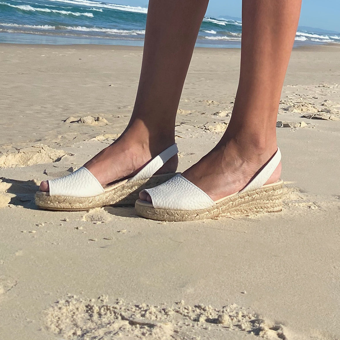 Vicki Low Jute Wedge Espadrilles in White