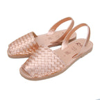 Viva Avarcas Braided Sandals in Metallic Rose