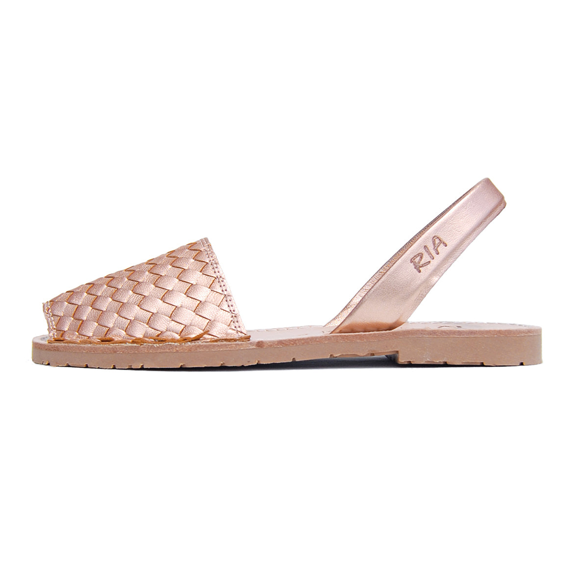 Viva Avarcas Braided Sandals in Metallic Rose