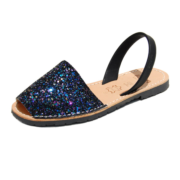 Joan Glitter Menorcan Avarcas Sandals in Opal