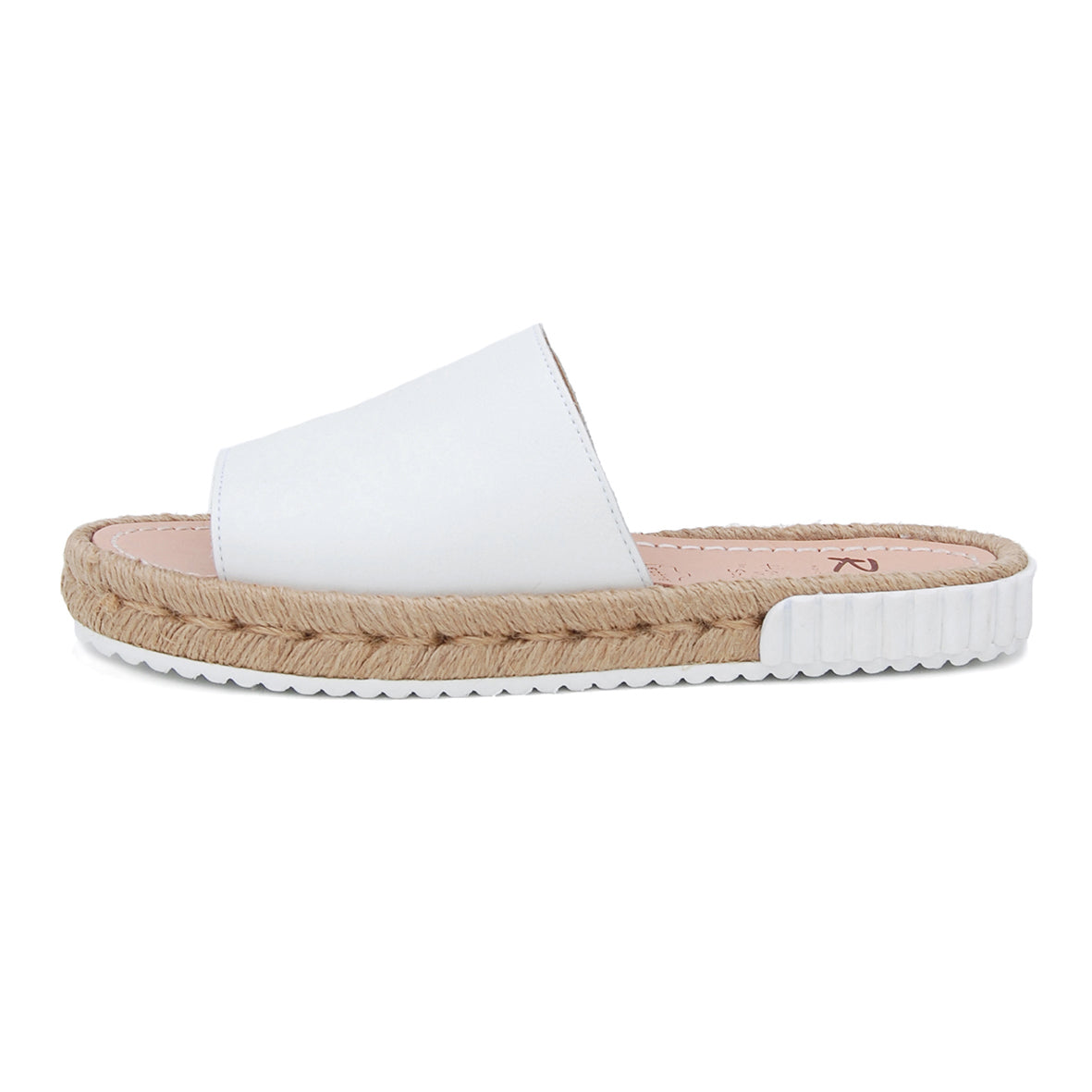 Feliz Spanish Leather Slides in White