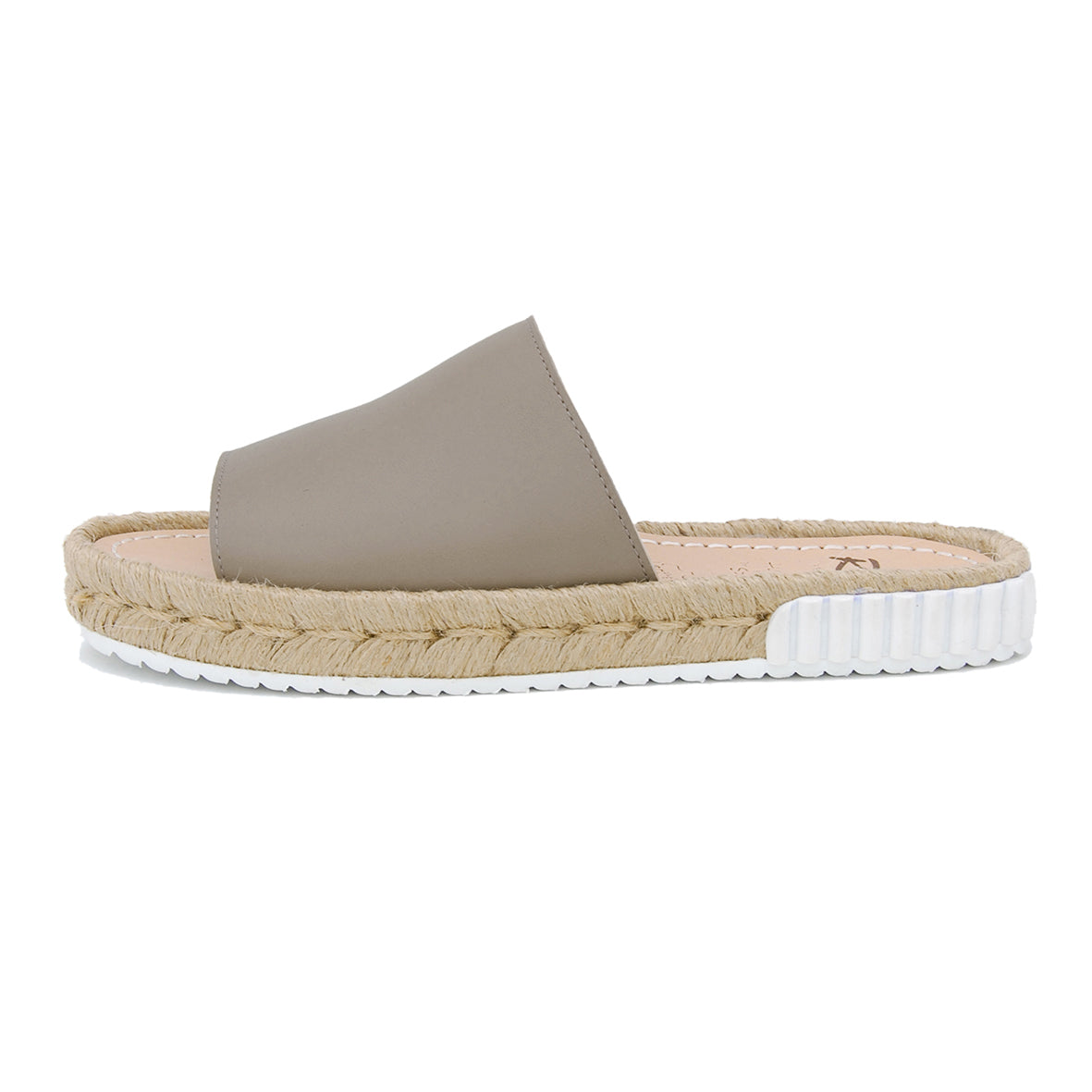 Feliz Spanish Leather Slides in Putty