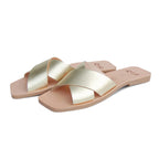 Eterna Spanish Leather Slide in Bubbly Gold